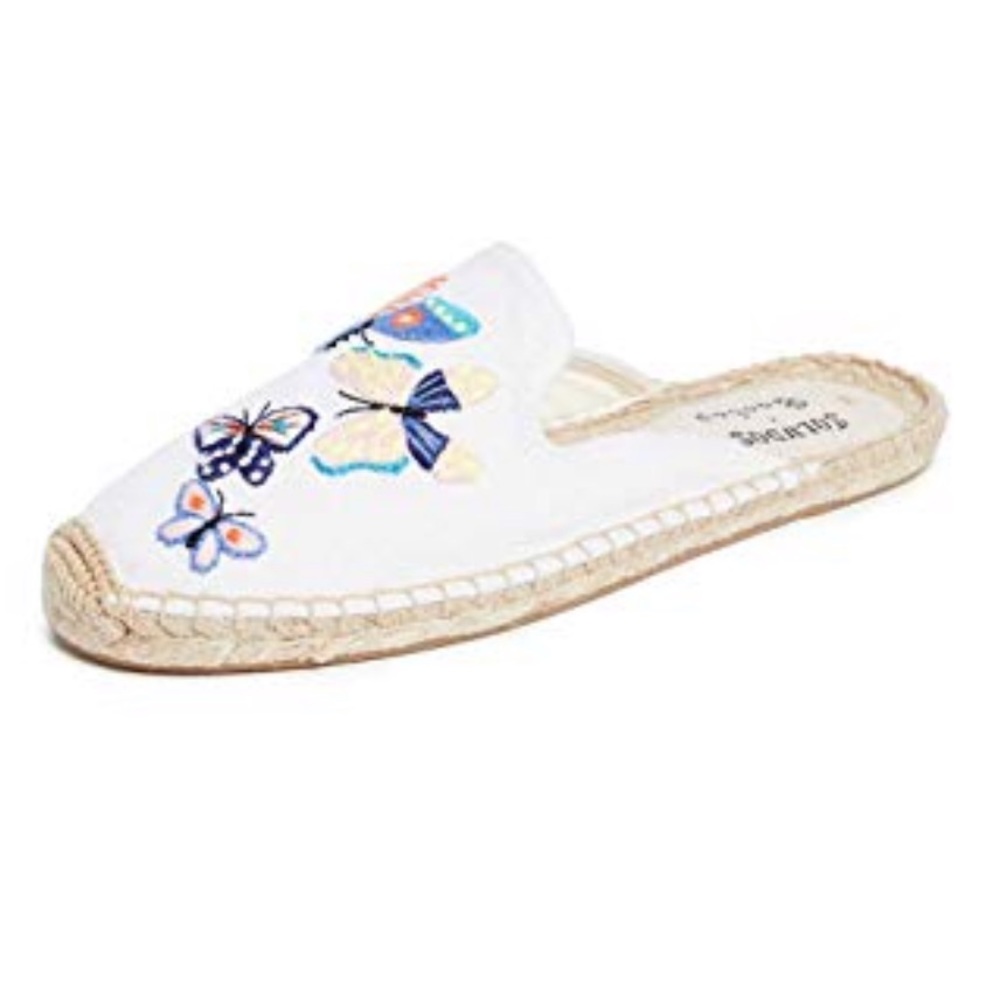 Soludos Butterflies Mule white size 9